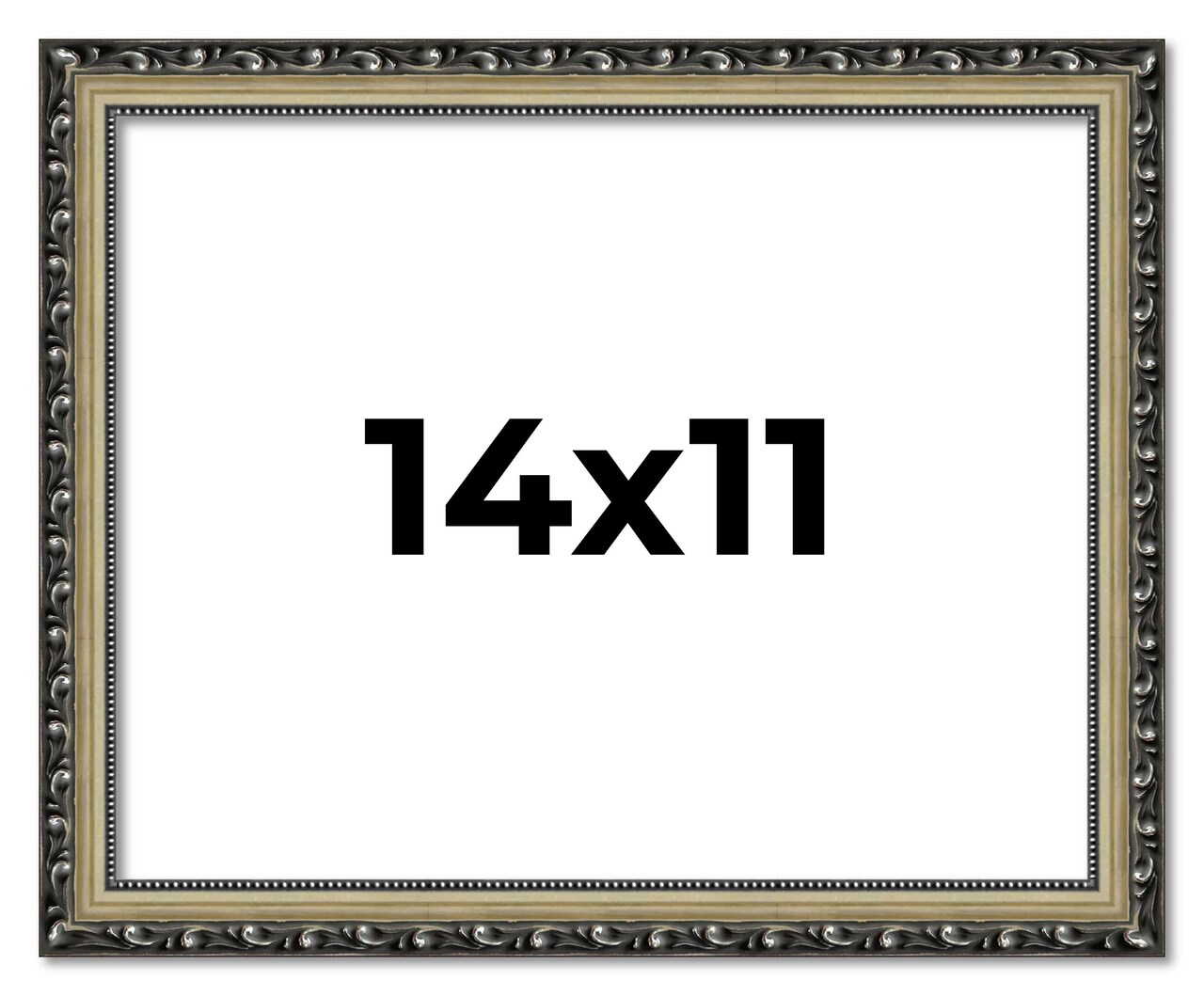 14x11 Solid Wood Antique Picture Frame with UV-Resistant Acrylic & Acid-Free Backing, Available in 4 Finishes: Bronze, Gold, Silver, and Gold with Black